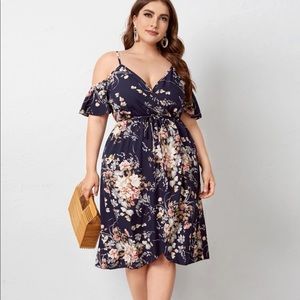 Floral Cold Shoulder Summer Dress Size 12